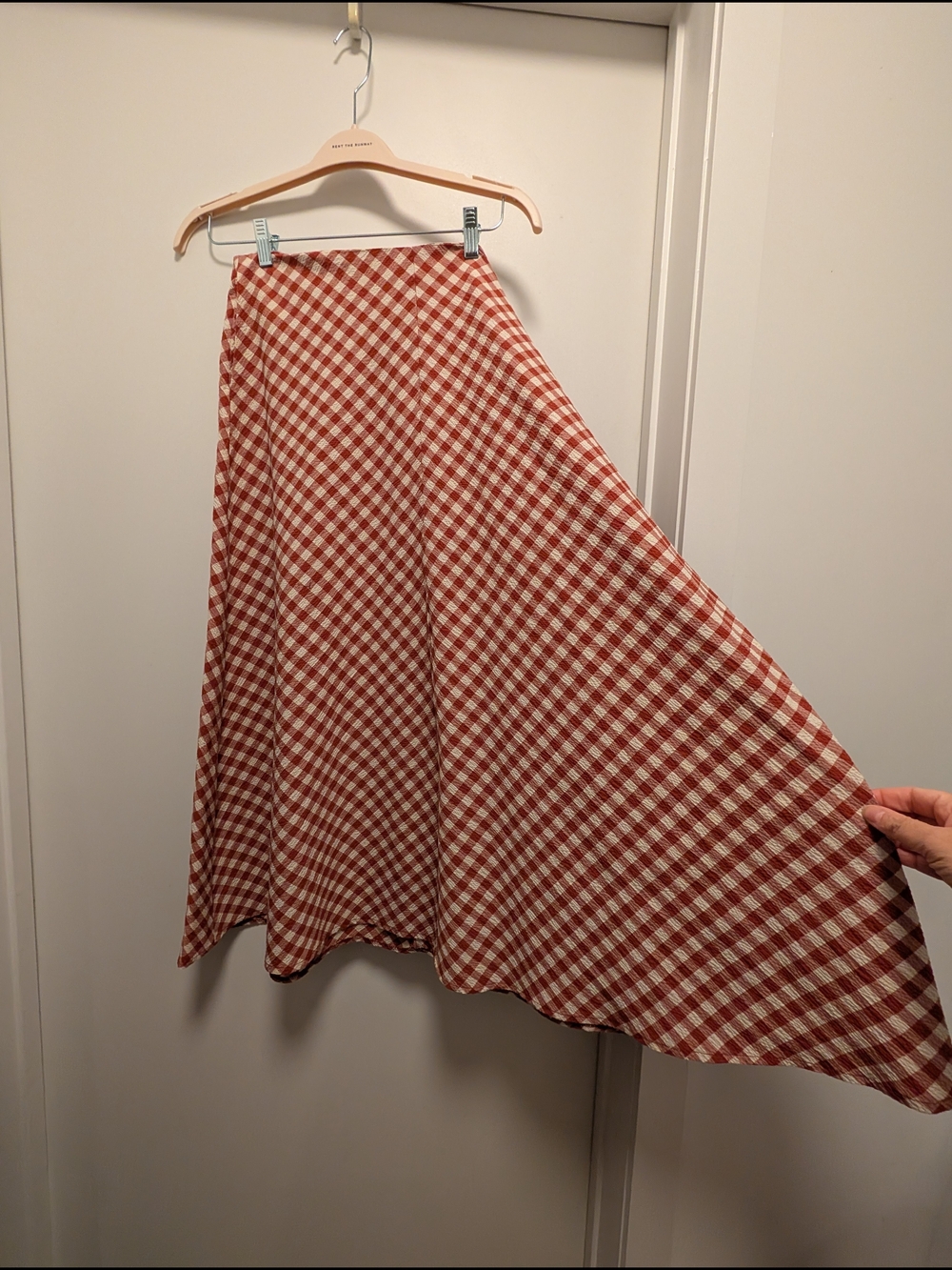 Zara Gingham A-Line Midi Skirt